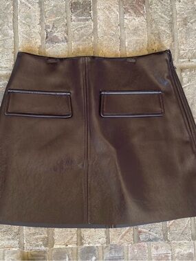 Women’s Faux Leather Mini Skirt in Dark Brown